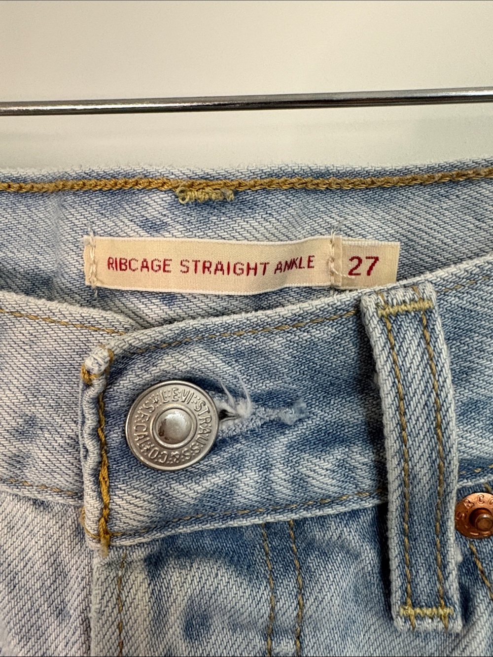 Levi’s Ribcage Ankle Straight Jeans Light Wash Size 27 - Picture 5 of 15
